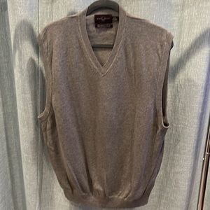 Black Brown 1826 - Cotton V-Neck Sweater Vest - Grey - XL